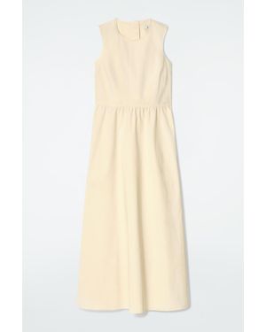 COS Open-Back Cotton Maxi Dress - Natural