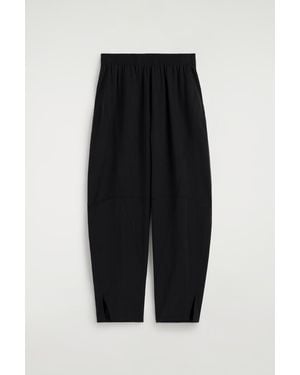 COS Panelled Elasticated Barrel-Leg Trousers - Black