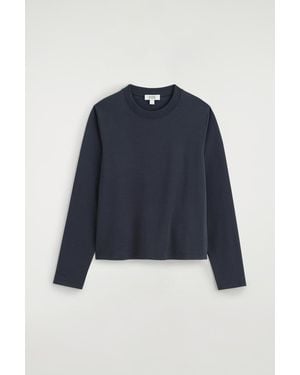 COS Clean Cut Long-Sleeved T-Shirt - Blue