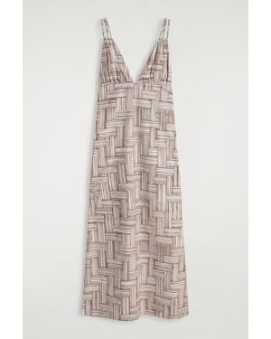 COS Printed V-Neck Maxi Dress - Blue