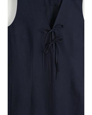 COS Bias-Cut Linen-Blend Midi Dress in White | Lyst UK