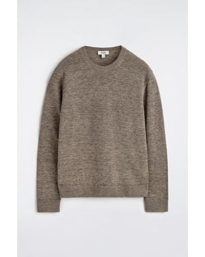COS Knitted Linen Crew-Neck Sweater - Brown