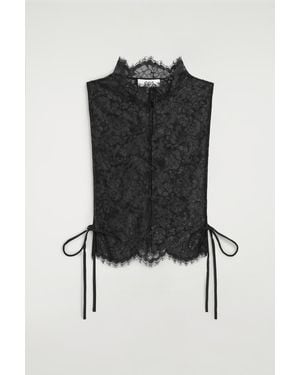 COS Scalloped Lace Bib - Black