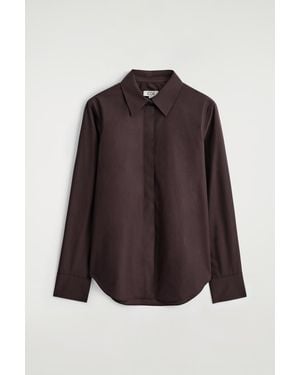 COS Tailored Cotton Shirt - Brown