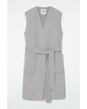 COS Longline Double-faced Wool Waistcoat - Grey