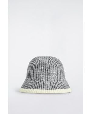 COS Contrast-Tipped Wool-Mohair Bucket Hat - Gray