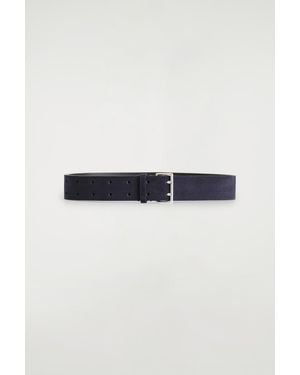 COS Double-Prong Suede Belt - Blue