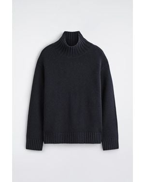 COS Chunky Cashmere Funnel-Neck Sweater - Blue