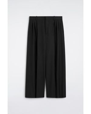 COS Pleated Relaxed-Fit Wide-Leg Trousers - Black
