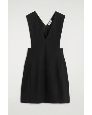 COS Boiled Wool-Blend Mini Pinafore Dress - Black