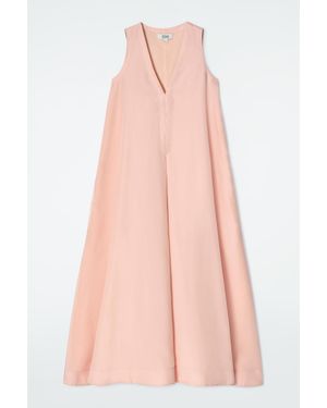 COS A-Line Linen-Blend Maxi Dress - Pink