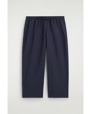 COS Cotton Straight-Leg Drawstring Pants - Blue