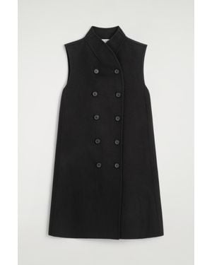 COS Double-Faced Wool-Blend Mini Dress - Black
