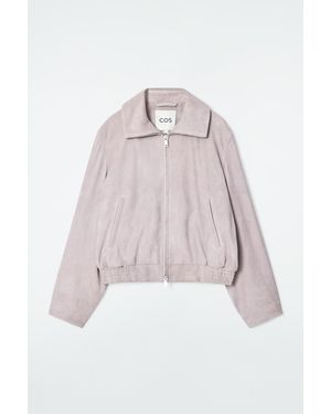 COS Suede Bomber Jacket - Purple