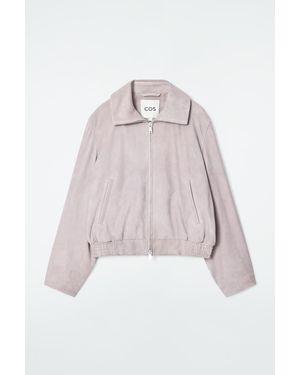COS Suede Bomber Jacket - Purple