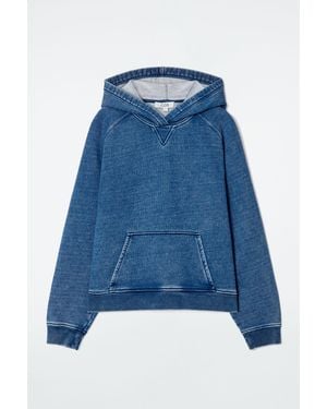 COS Denim-Wash Jersey Hoodie - Blue