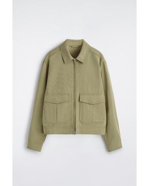 COS Cotton-Blend Zip-Up Utility Jacket - Green