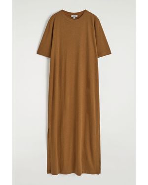 COS Cotton-Linen Maxi T-Shirt Dress - Brown