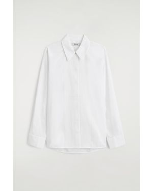 COS Pintucked Cotton-Silk Tuxedo Shirt - White