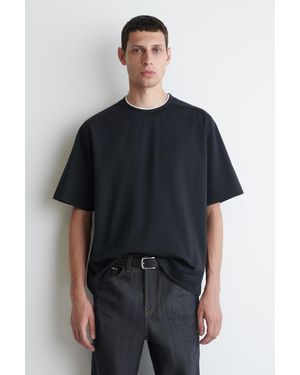 COS Oversized Interlock Layered-Effect T-Shirt - Black