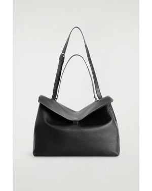 COS Trullo Oversized Flap Bag - Black