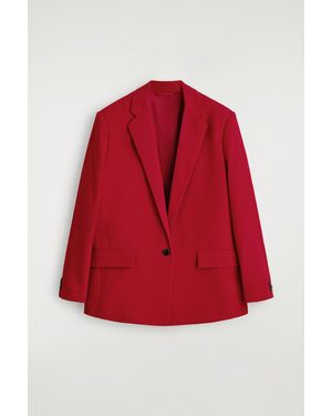 COS Single-Breasted Wool-Blend Blazer - Red