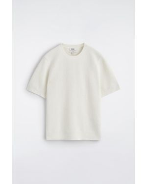 COS Waffle-Knit Cotton T-Shirt - White