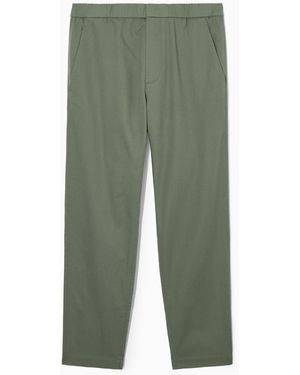 COS Twill Tapered Trousers - Green