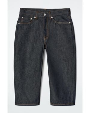 COS Longline Denim Shorts - Grey