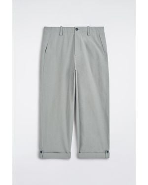 COS Relaxed-Fit Straight-Leg Turn-Up Trousers - Grey