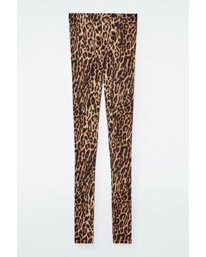 COS Leopard-print Merino Wool LEGGINGS - Multicolour