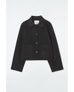 COS Boxy Double-faced Wool Jacket - Black