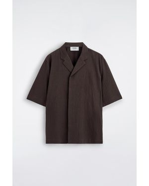 COS Seersucker Resort Shirt - Brown