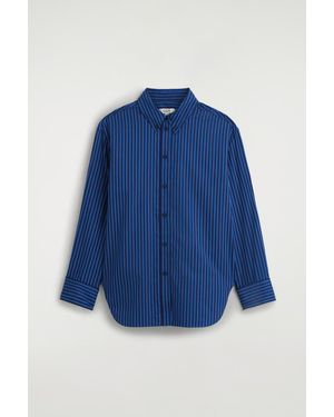 COS Folded-Cuff Cotton Shirt - Blue