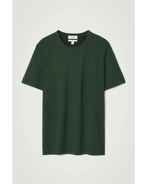 COS Regular Lightweight Brushed-cotton T-shirt - Green