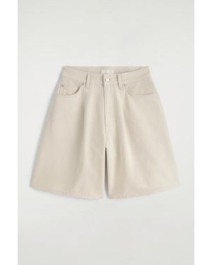 COS Wide-Leg Denim Shorts - Natural