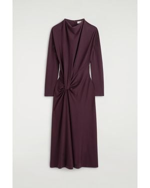 COS Draped Twist-Detail Midi Dress - Purple