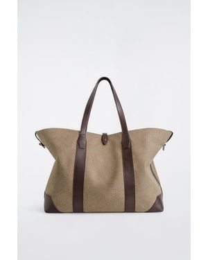 COS Weekender Oversized Tote Bag - Natural