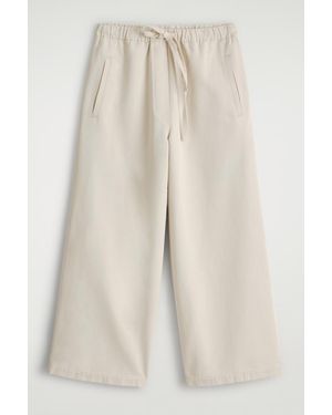 COS Cropped Denim Wide-Leg Trousers - Natural