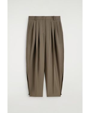 COS Pleated Barrel-Leg Wool Pants - Natural