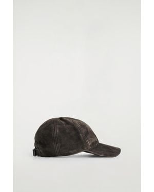 COS Suede Baseball Cap - Brown