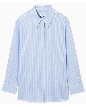 COS Relaxed Cotton-poplin Shirt - Blue