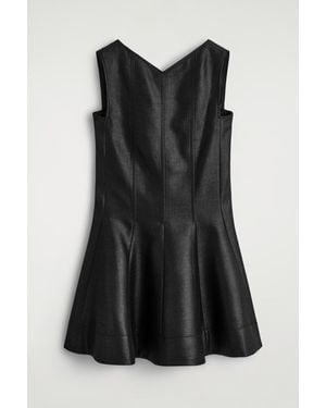 COS Metallic Wool-Blend Mini Dress - Black