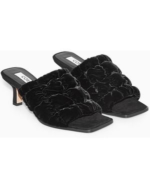 COS Quilted Velvet Mules - Black