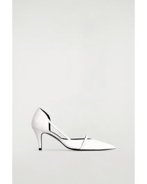 COS Strap-Detail Leather Court Shoes - White