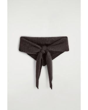 COS Brushed-Cashmere Triangle Scarf - Black