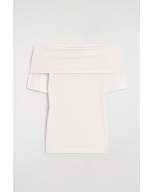 COS Folded Off-The-Shoulder Top - Natural