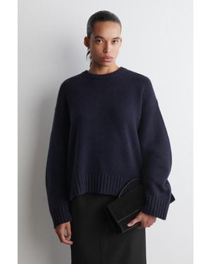 COS Grobstrickpullover Aus Kaschmir - Blau