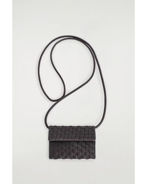 COS Braided Leather Cardholder - Brown