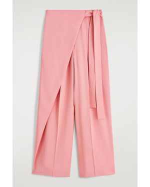 COS Fluid Wrap-Front Trousers - Pink